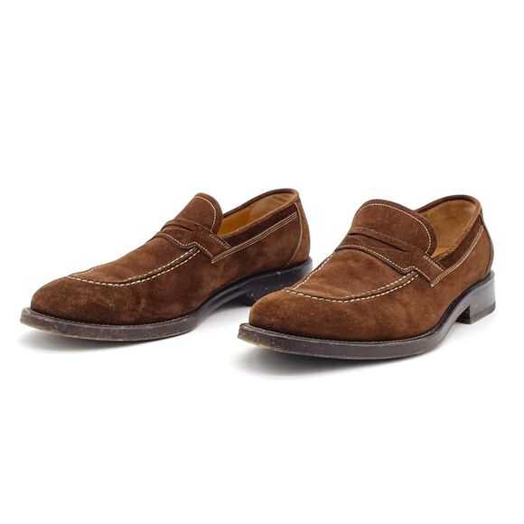 Bruno Magli Cipro Brown Suede Penny Loafers Mens Sz 7.5 Italy Classic Dress Shoe main image 5
